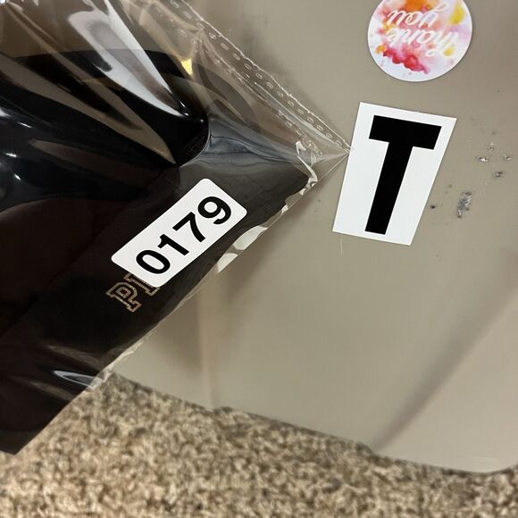 PINK Victorias Secret Bralette Womens Small Bonded Pullover Everyday Black Gold - Picture 9 of 9